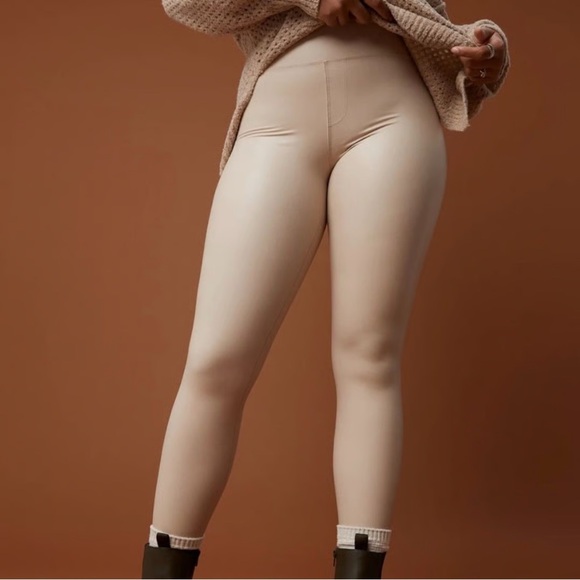 aerie Pants - OFFLINE By Aerie Real Luxe Faux Leather Legging Sandalwood Size Medium